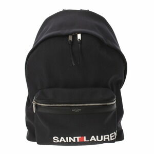 SAINT LAURENT Black Canvas Backpack Daypack